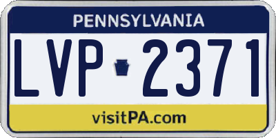 PA license plate LVP2371