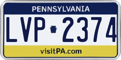 PA license plate LVP2374