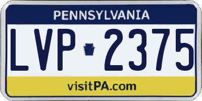 PA license plate LVP2375