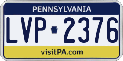 PA license plate LVP2376