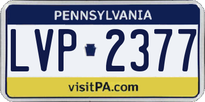 PA license plate LVP2377