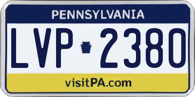 PA license plate LVP2380