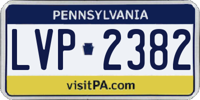 PA license plate LVP2382