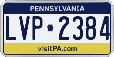 PA license plate LVP2384