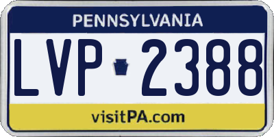 PA license plate LVP2388