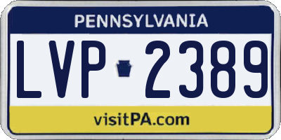 PA license plate LVP2389
