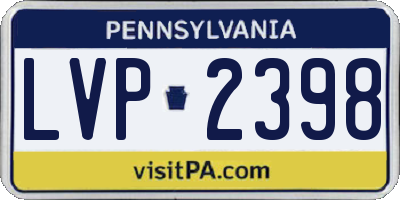 PA license plate LVP2398