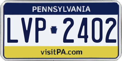 PA license plate LVP2402