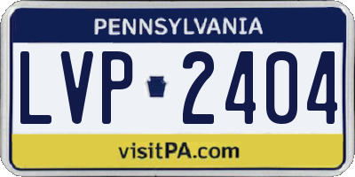 PA license plate LVP2404