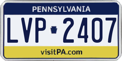 PA license plate LVP2407