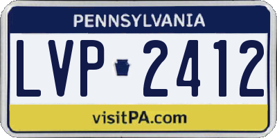 PA license plate LVP2412
