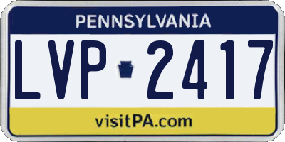 PA license plate LVP2417