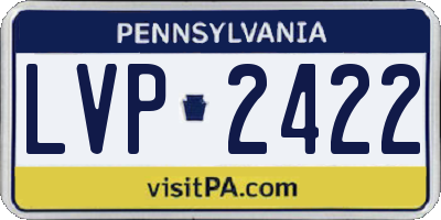PA license plate LVP2422