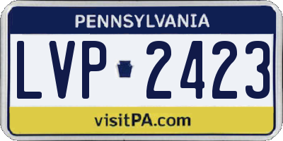 PA license plate LVP2423