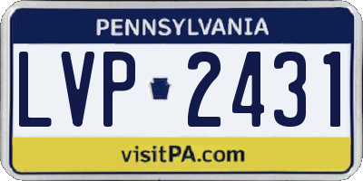 PA license plate LVP2431