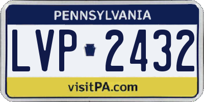 PA license plate LVP2432