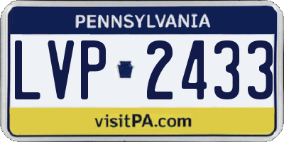 PA license plate LVP2433