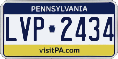 PA license plate LVP2434