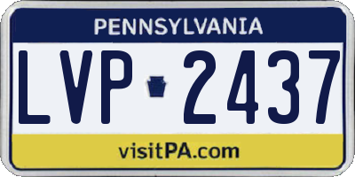 PA license plate LVP2437