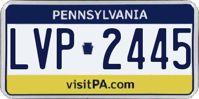PA license plate LVP2445