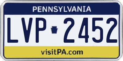 PA license plate LVP2452