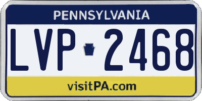 PA license plate LVP2468