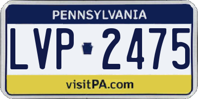 PA license plate LVP2475