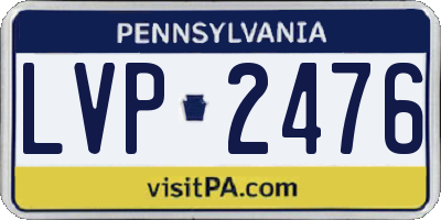 PA license plate LVP2476