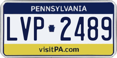 PA license plate LVP2489