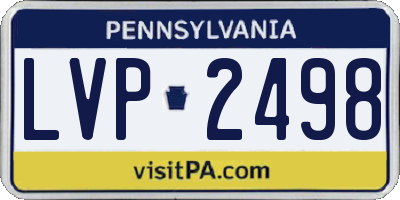 PA license plate LVP2498