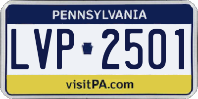 PA license plate LVP2501