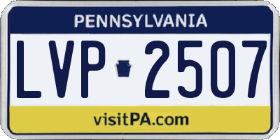 PA license plate LVP2507