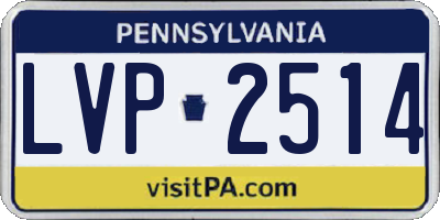 PA license plate LVP2514