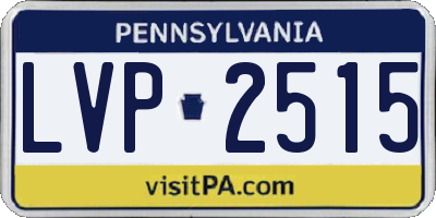 PA license plate LVP2515
