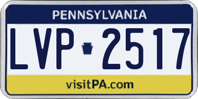 PA license plate LVP2517
