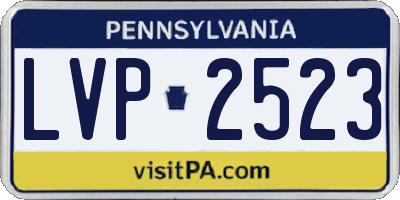 PA license plate LVP2523