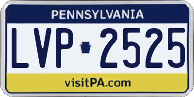 PA license plate LVP2525