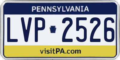 PA license plate LVP2526