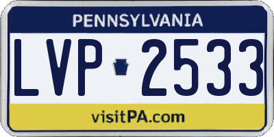 PA license plate LVP2533