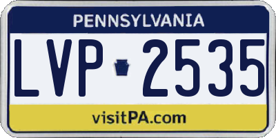 PA license plate LVP2535