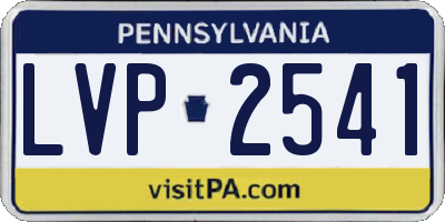 PA license plate LVP2541