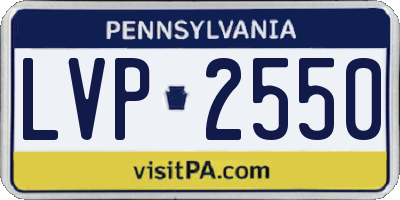 PA license plate LVP2550