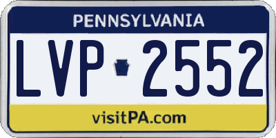 PA license plate LVP2552