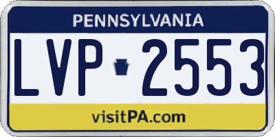 PA license plate LVP2553