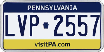 PA license plate LVP2557