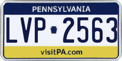 PA license plate LVP2563