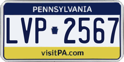 PA license plate LVP2567