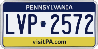 PA license plate LVP2572