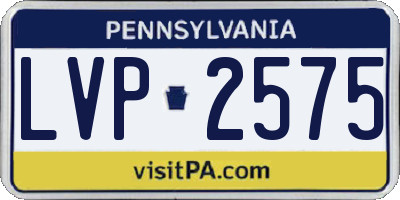 PA license plate LVP2575