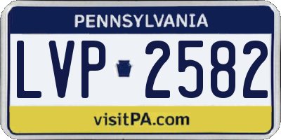 PA license plate LVP2582